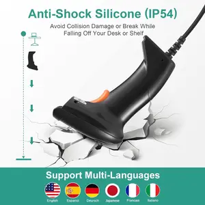 JRHC Handheld Barcode Scanner, 1D USB Laser, Bar Code readers, scanning tools, store devices, supermarket, library, warehouse 10 Main Sales BAR CODE READER - №4