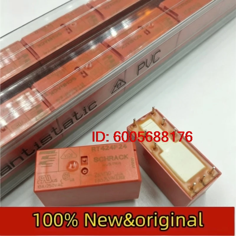 10PCS RT424F24 24VDC TE TECO Magnetic Holding Relay 8A/9 Pin