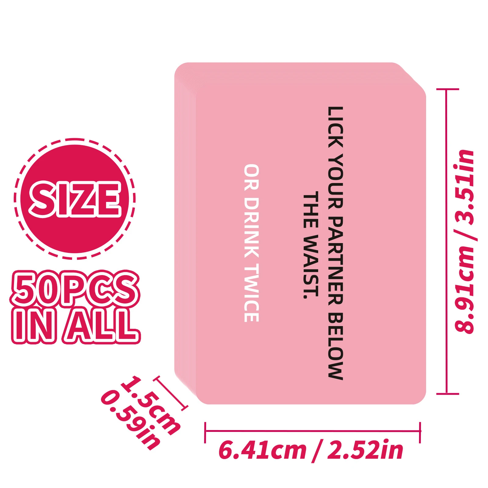 เกมไพ่คู่รักเมาๆ ของขวัญวันวาเลนไทน์ อุปกรณ์ประกอบฉากสำหรับวันหยุด ชุดไพ่ 50 ใบ อุปกรณ์ประกอบฉากสำหรับงานปาร์ตี้ อุปกรณ์เสริมเกมไพ่