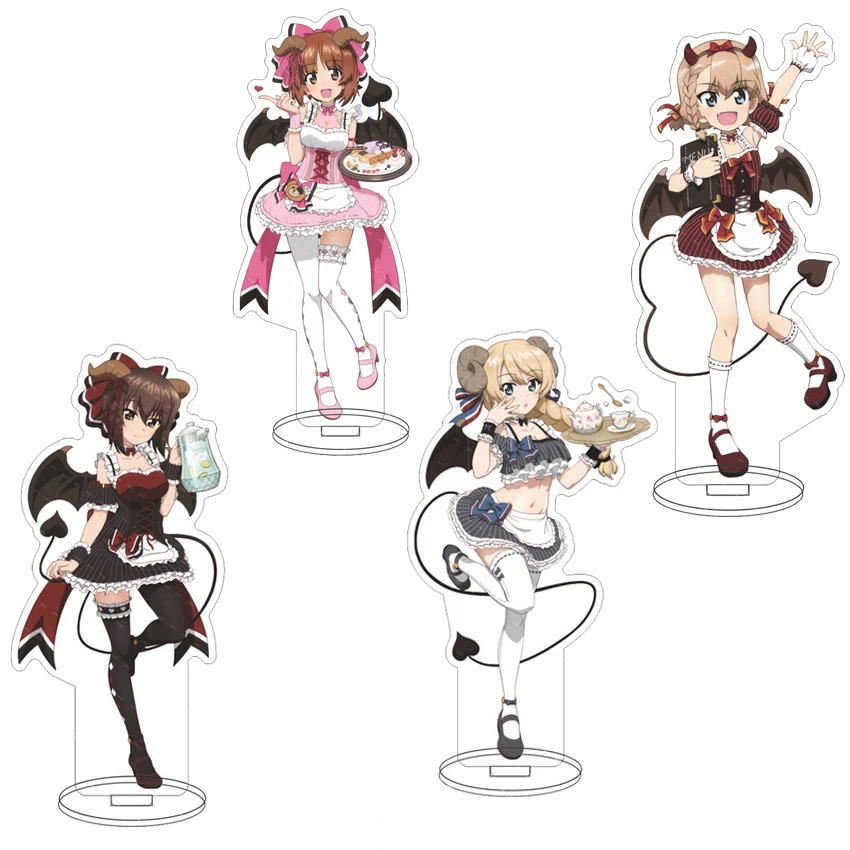 16CM Anime Acrylic Stand GIRLS und PANZER Akiyama Yukari Anzu Kadotani Takebe Saori  Nishizumi Maho Cos Figure Ornaments Gifts