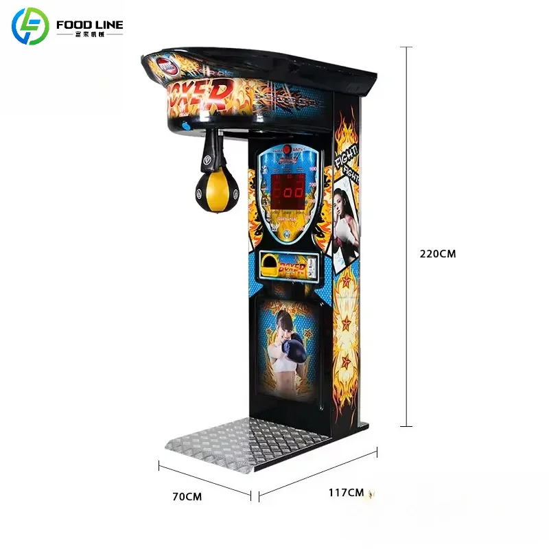 Customized Coin Operated Electronic Boxing Arcade Game Machine Kicking Punching Metal Plastic Construction