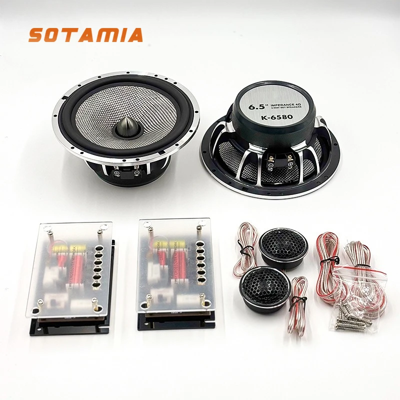 SOTAMIA 240W 6,5 pulgadas altavoz Coaxial Tweeter bidireccional HiFi música modificación de coche altavoz Bluetooth de alta potencia altavoz pasivo