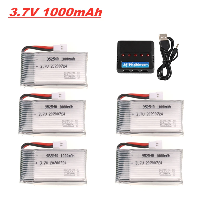 ドローン用バッテリー,3.7v,1000mah,25c,syma x5 x5c x5sc x5sw tk m68 mjx x705c sg600 rc,スペアパーツ