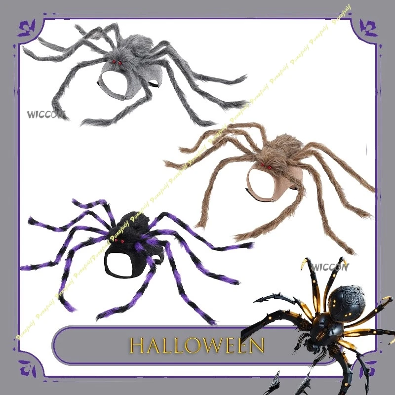 

BHalloween костюм паука для домашнего животного забавный наряд для собаки и кошки аниме комикс Con собака кошка костюм паука на Хэллоуин фестиваль призраков большие собаки