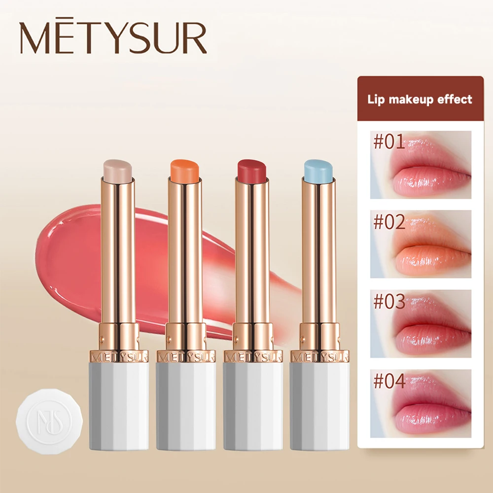 METYSUR Bálsamo labial que cambia de color con aceite esencial, hidratante, base de lápiz labial, reductor de línea de labios, cuidado de labios para otoño e invierno