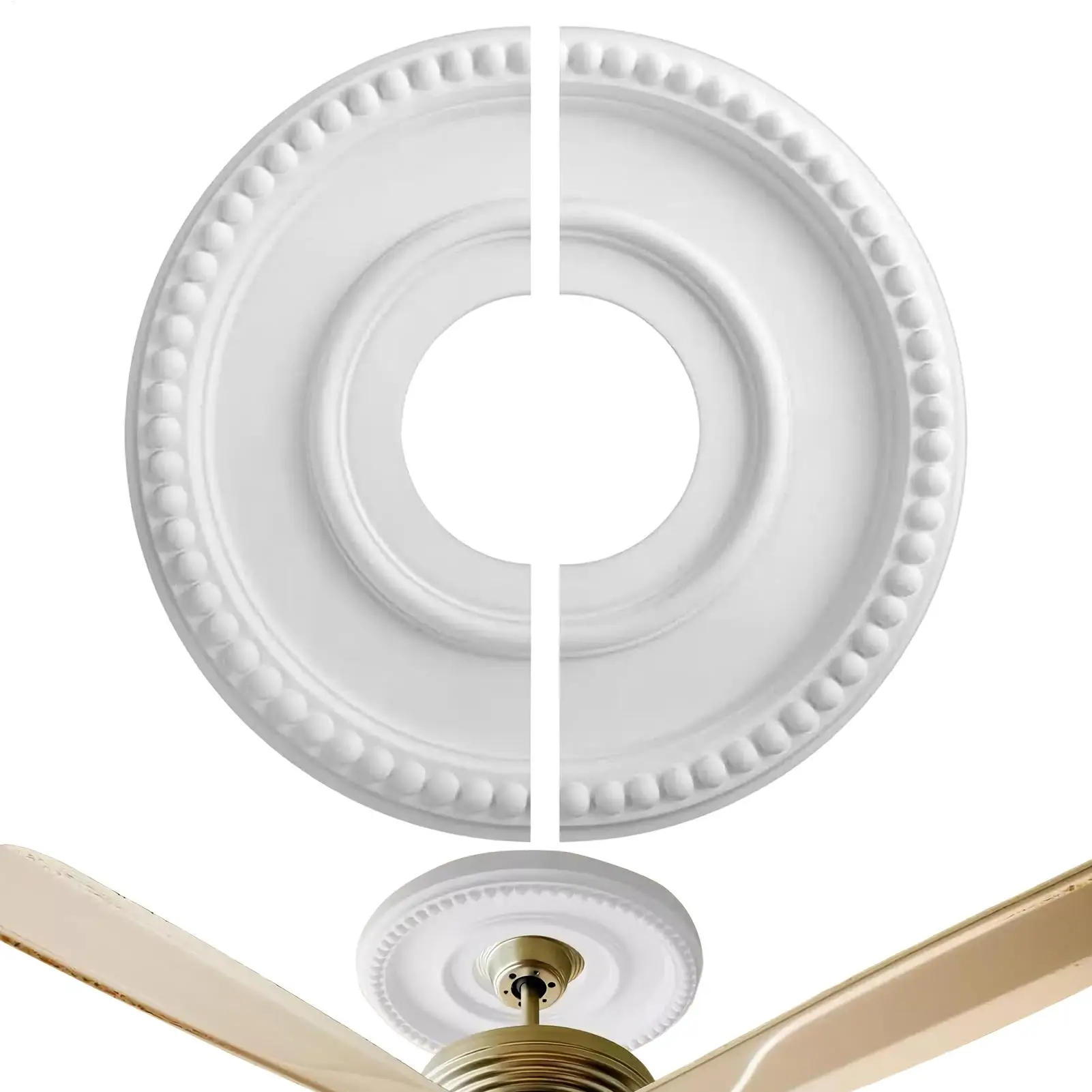 

Ceiling Light Cover Plate Round Ceiling Box Cover Plate Inner Diameter 3.9in Outer 12.4in PU Panel Lightweight For Workplace