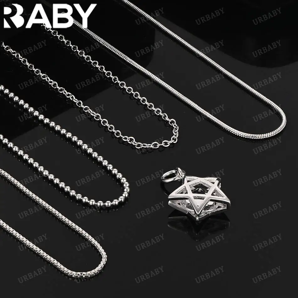 

URBABY 40-75 см стерлингового серебра 925 пробы ожерелье с подвеской в виде звезды для женщин и мужчин очаровательные трендовые подарки на день рождения модная вечеринка