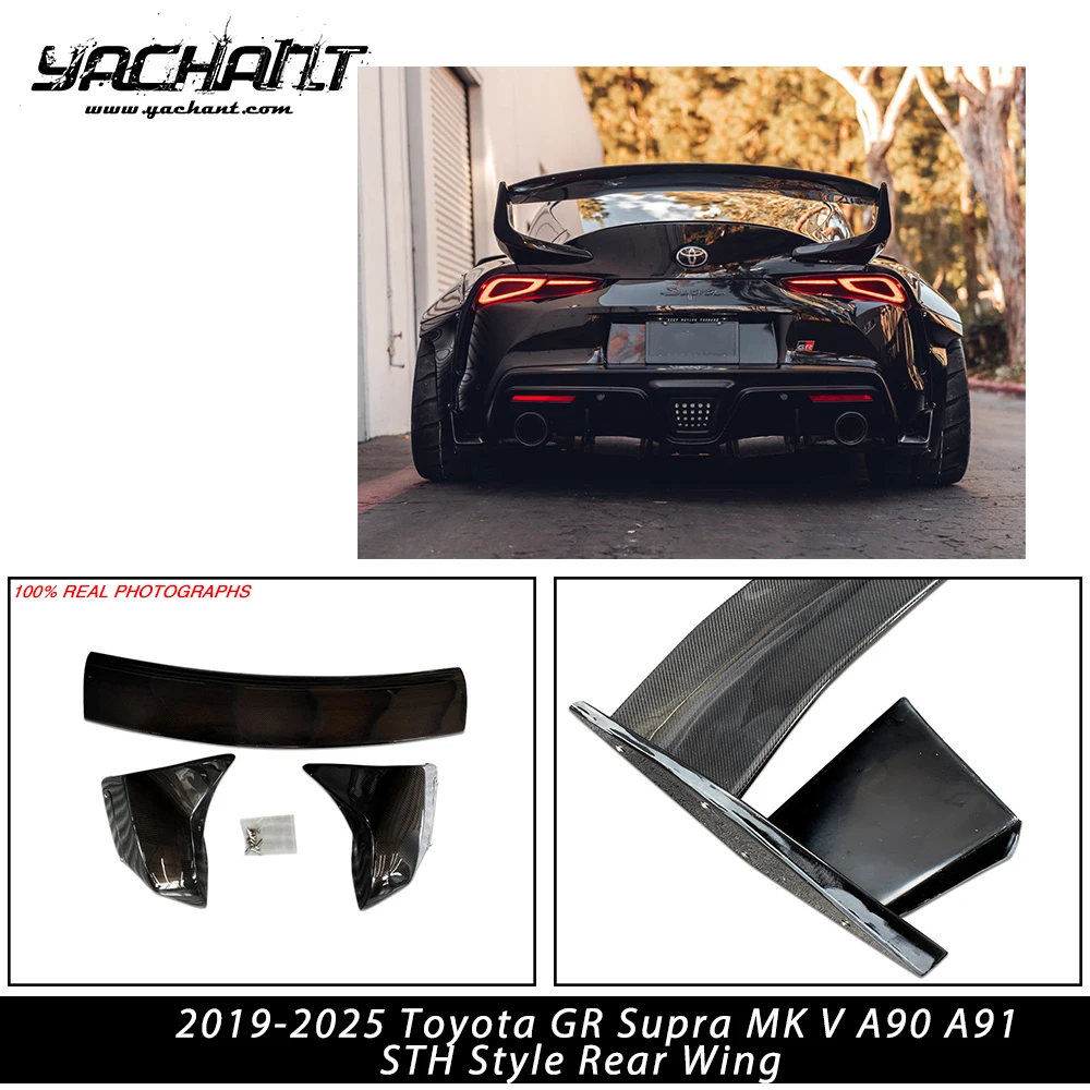 

FRP/PCF/CF Carbon Fiber Rear Trunk Spoiler Rear Wing fit for 2019-2025 Toyota GR Supra MK V A90 A91 STH Style Rear Wing