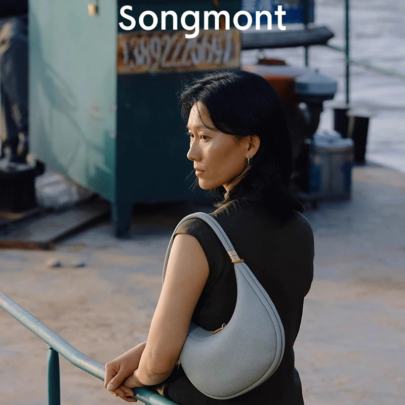 

Songmont Medium Moon Bend Bag Commuter Head Layer Leather Large Capacity Crescent Bag Single Shoulder Underarm Bag