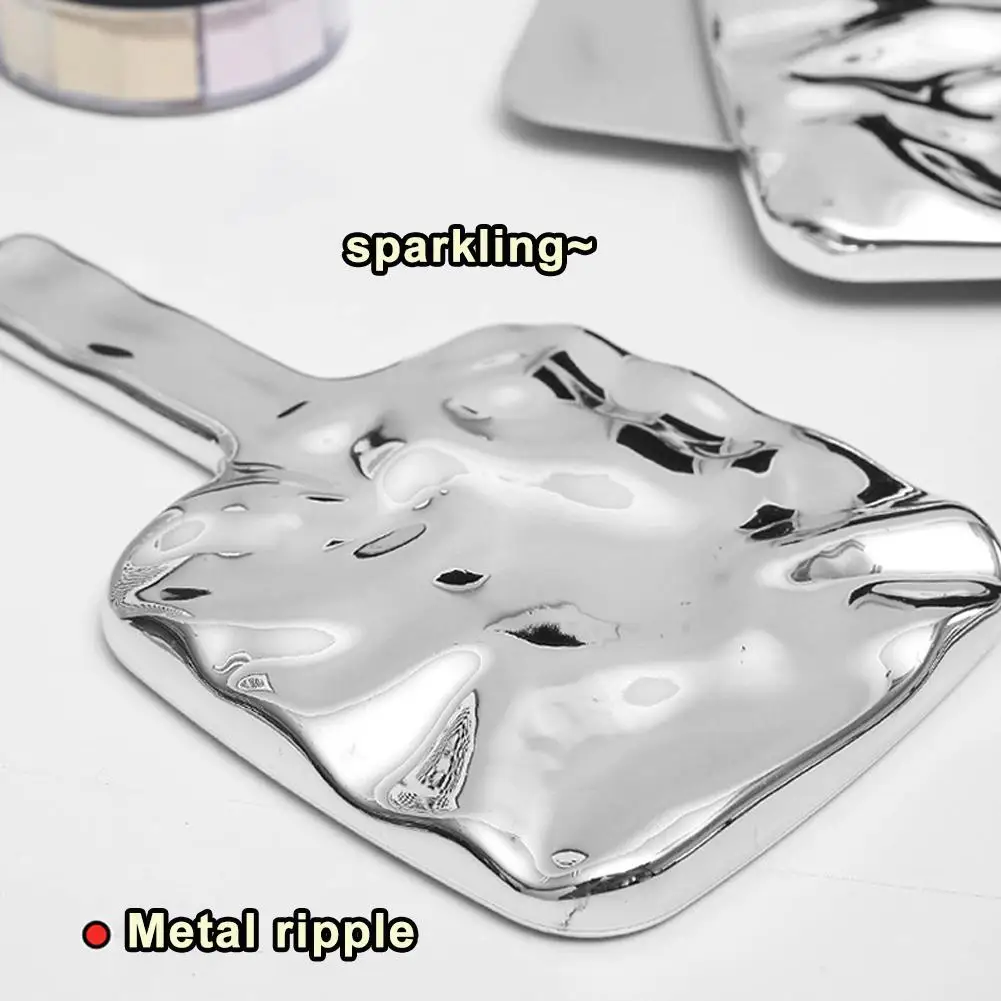 Portable Ins Liquid Shape Square Mirror Mini Hand-held Desktop Cosmetic Mirror Makeup Mirror Travel Beauty Mirror