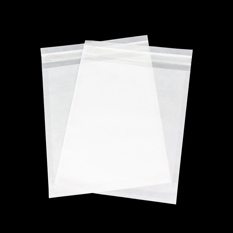 100Pcs/lot Translucent Glassine Paper Bag Self Adhesive Envelope Packing Bag For Clothing/Gift Waxed Storage Bag