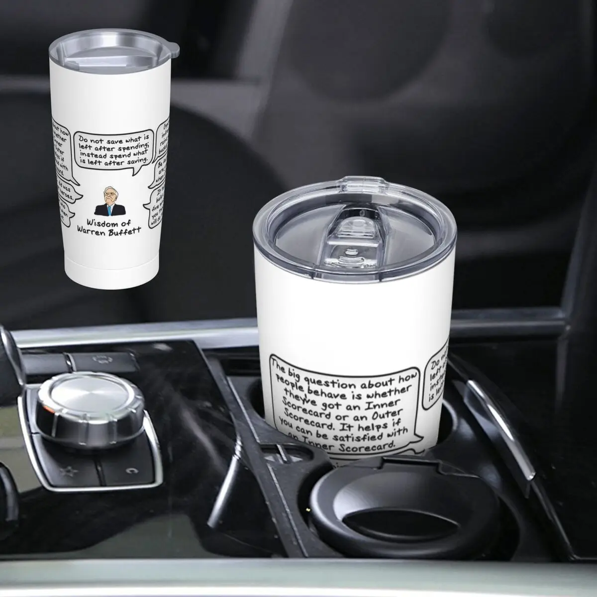 Wisdom Of Warren Buffett Stainless Steel Tumbler Vacuum Insulated Mugs Thermal Cold Bottle Straw With Lid 20oz