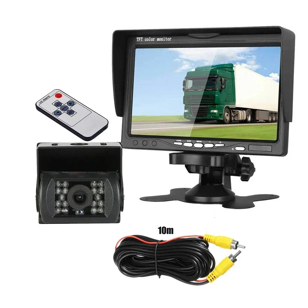 

QueenDer 7'' Backup Camera and Monitor Kit System Back Parking Night Vision For Truck RV