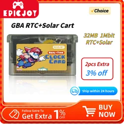 Rewritable GBA Flash Cart - 32MB Storage, 1Mb Flash, Solar + RTC Functionality, Compatible with GBA/DS Series