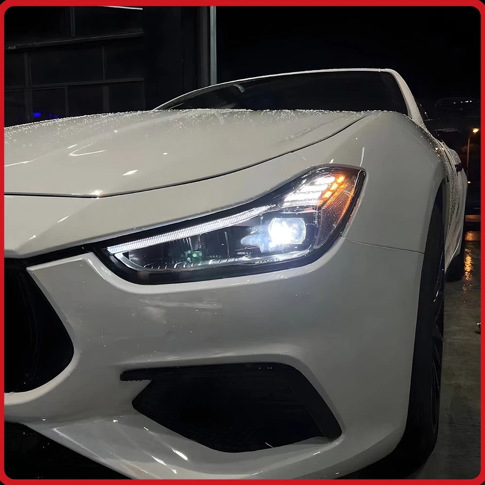 

For Maserati Ghibli M157 2014-2023 Headlights Assembly Upgrade LED Lens Matrix Headlight Flashing Turn Light Plug and Play