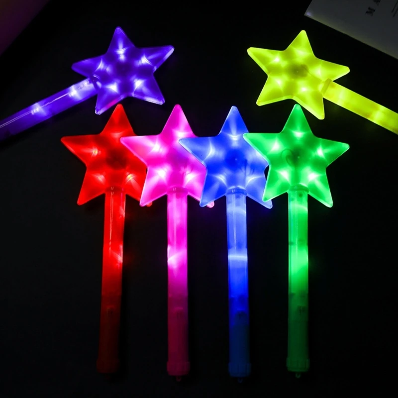 Light Up Stick Wand Toy LED Sparklers with 3 Light Modes Star Shape Flashing Sticks for Wedding Birthday Party