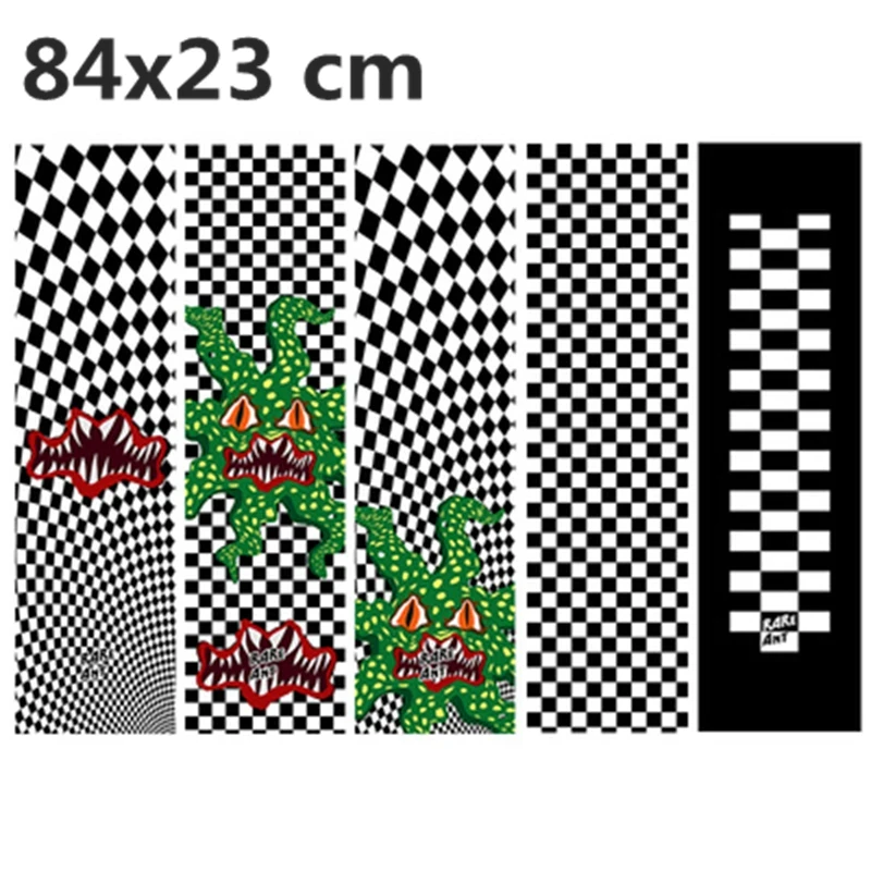 

Black and White Plaid Print Skateboard Grip Tape,High-strength Anti Slip Longboard Scooter Grip Tape Sand Paper Sheet Sticker