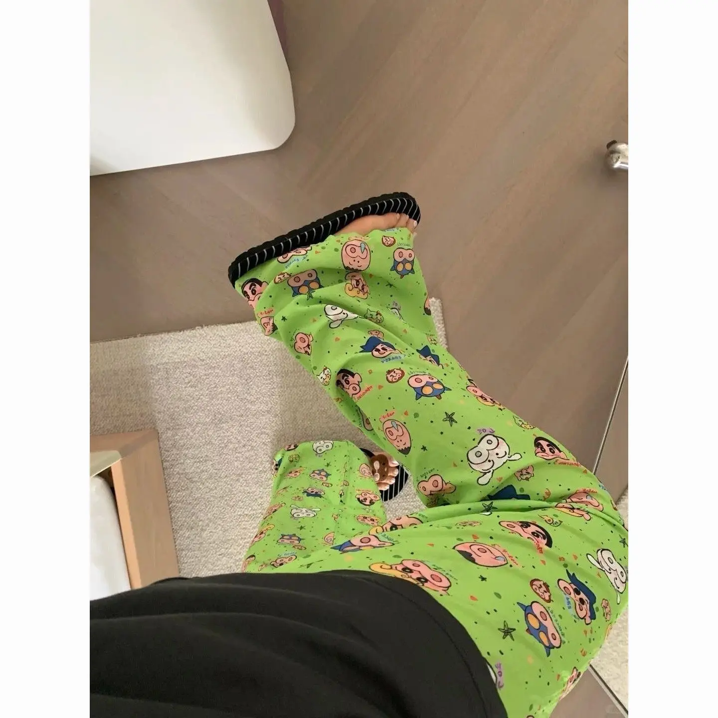 Crayon Shin-Chans Pajama Pants Anime Woman Cartoon Home Pants Couple Home Sleepwear Trousers Cute Straight Leg Pants Leisure