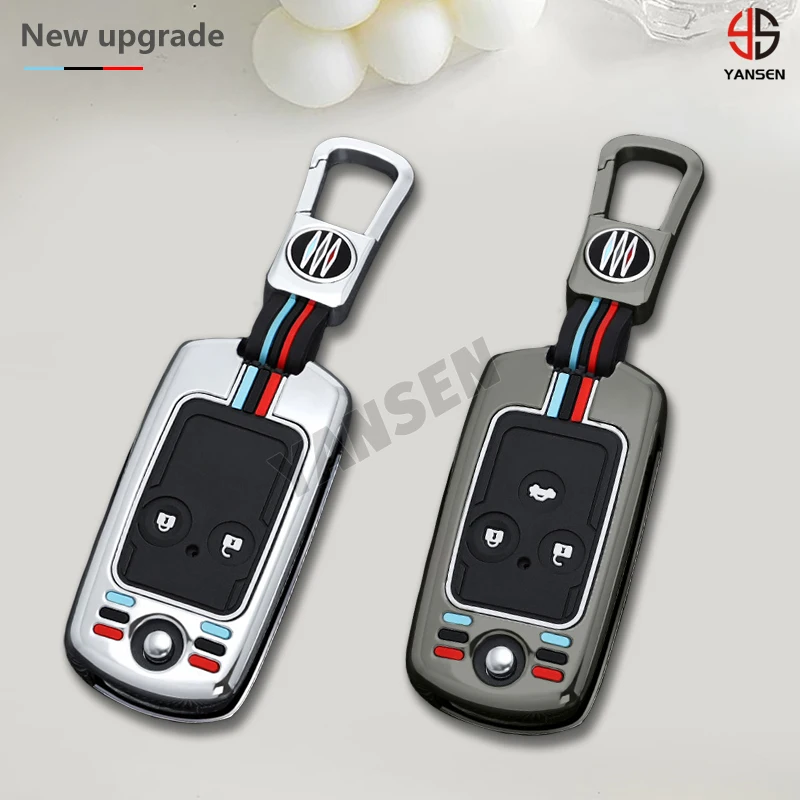 Alloy Metal 2 3 Buttons Key Case Cover For Honda Civic Fit Accord CRV HRV Jazz For Acura TL TSX ZDX RSX CRZ Key Fob Accessories