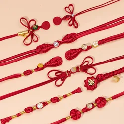 1pcs Red Beaded Handmade Chinese Knot Buttons Frog Closure Fasteners Cheongsam Costume Tang Suit DIY Sewing Craft