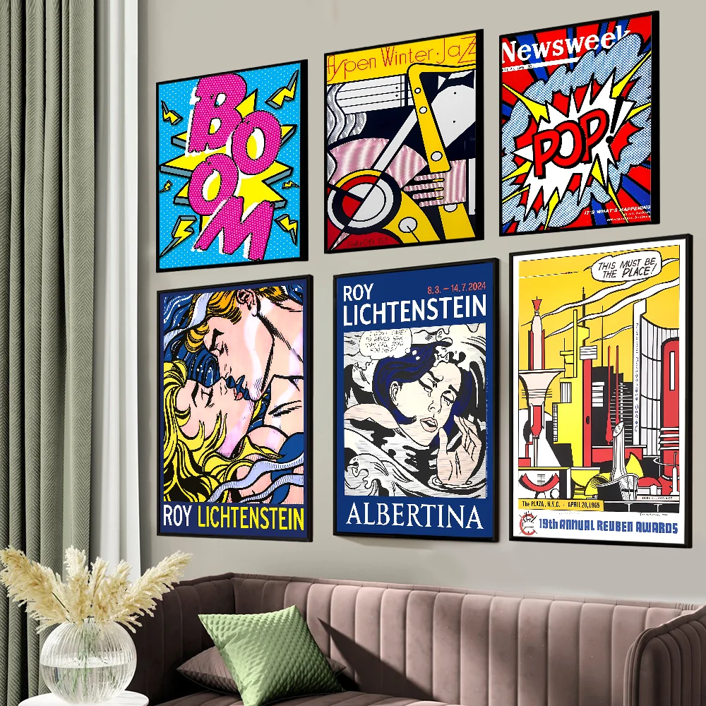 Roy Lichtenstein Pop Art Classic Movie Posters Vintage Room Bar Cafe Decor Nordic Home Decor