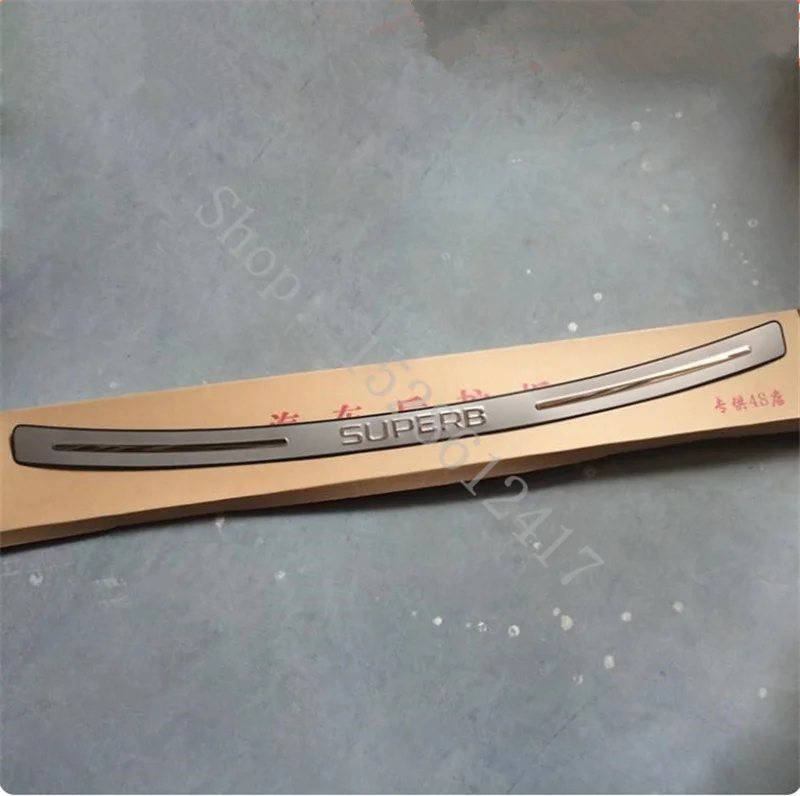 

Для Skoda Superb 2013 2014 2015, защита заднего бампера из нержавеющей стали, порог багажника, накладка на порог, автомобильные аксессуары