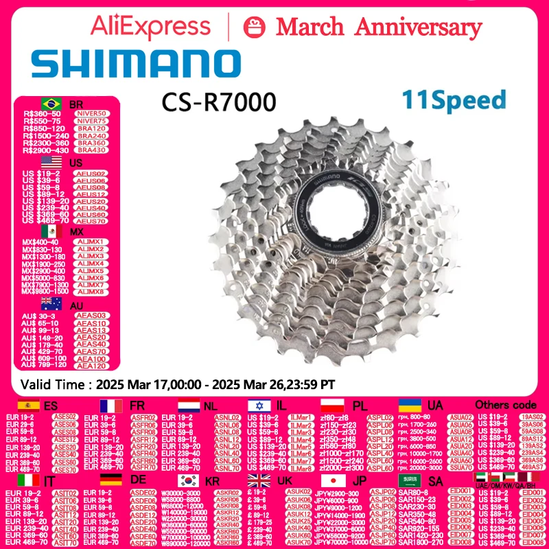 SHIMANO 105 R7000 11 Speed Road Cassette Sprocket 12-25T 11-34T 11-32T 11-30T 11-28T 105 R7000 Series Cassette 11s For Road Bike