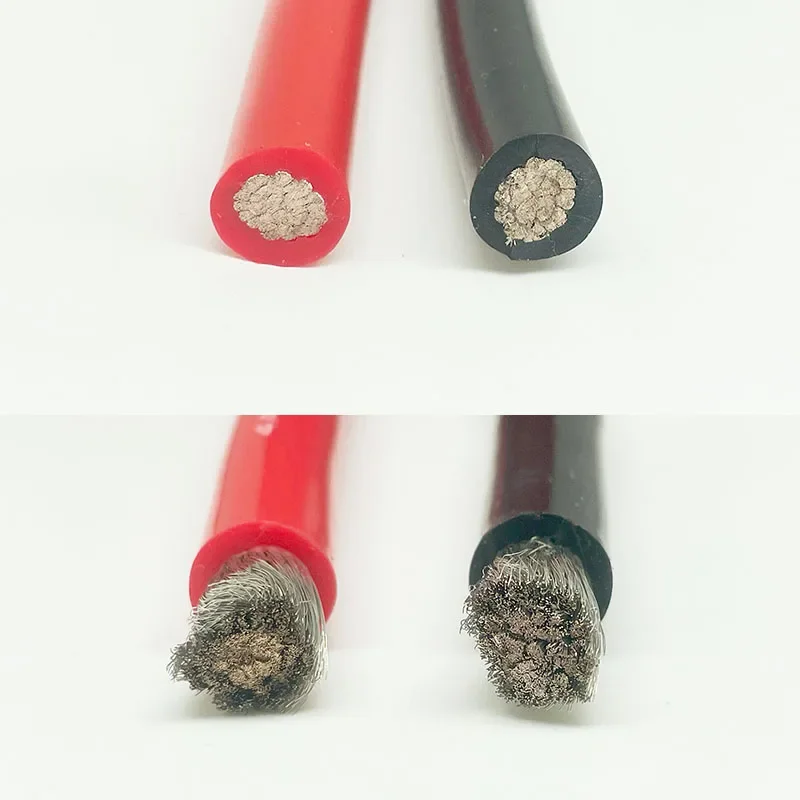 4 AWG Silicone Wire - 5000 strands of 0.08mm tinned copper wire, red or black, suitable for automotive, marine and solar install