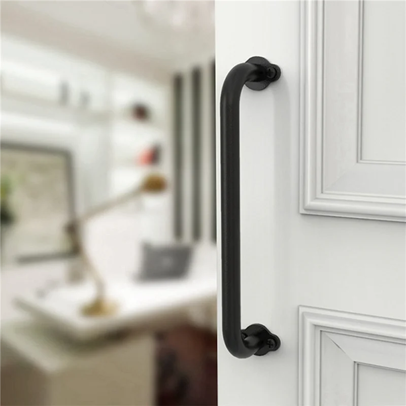 

AT29-6Pcs 10 Inch Metal Industrial Pipe Wall Handrail - Pipe Barn Door Pull Handle, Staircase Steps Handrail