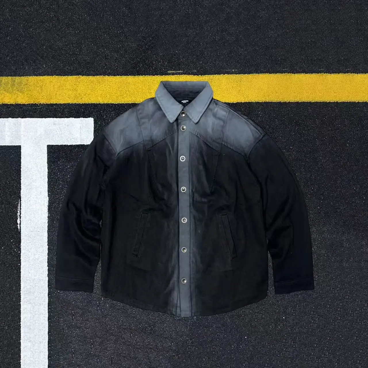 

American Sle Men's Denim irt Color Blo adient Design Cool Street Sle Long Sve Cotton Breathable Autumn irt