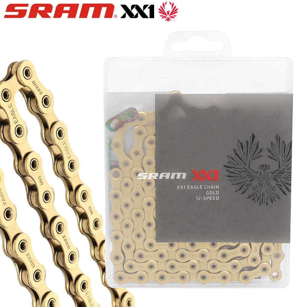 

Велосипедная Цепь SRAM XX1 Eagle, 12 Скоростей, 126 звеньев горного велосипеда, полый штифт, золотой цвет, оригинальные запчасти для велосипеда