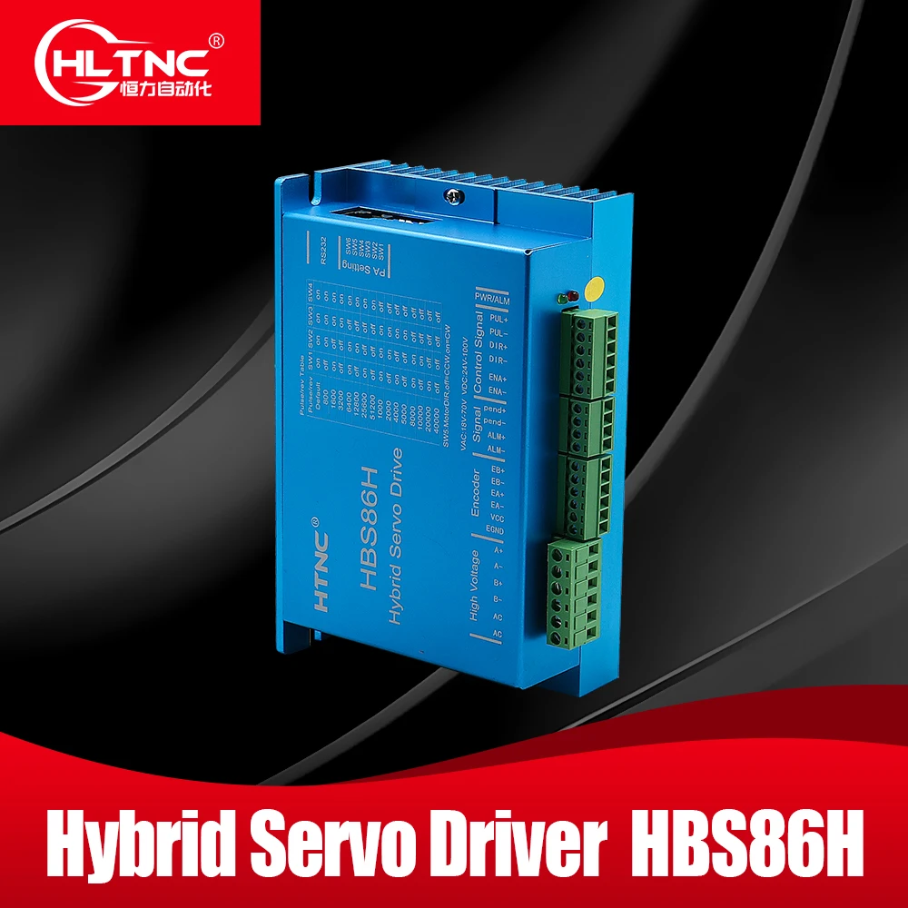 

HBS86H Stepper Motor Drive 0-200khz AC18-70V or DC 24-100V Encoder 1000 lines Servo Drive Suit For Nema34 Stepper Motor