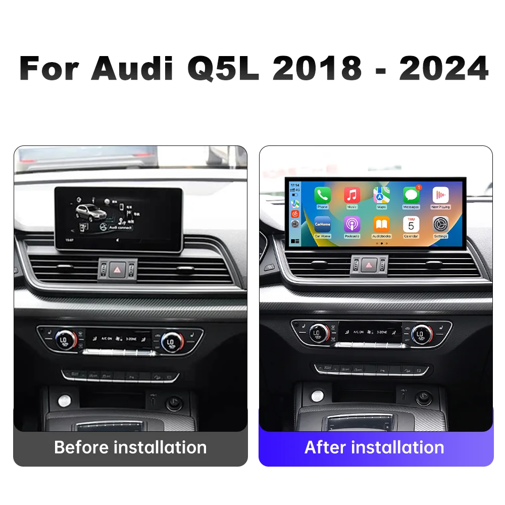 12.3 Inch Navi for Audi Q5L 2018-2024 Car Radio Android 16 Multimedia Video Player HD Touch Screen Wireless Carplay QLED Screen