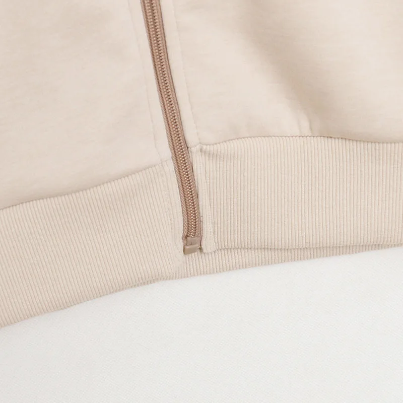 Disney Mickey broderie sweat-shirt zippé femmes décontracté col montant Bomber veste Patchwork contraste couleur pull vêtements d'extérieur haut