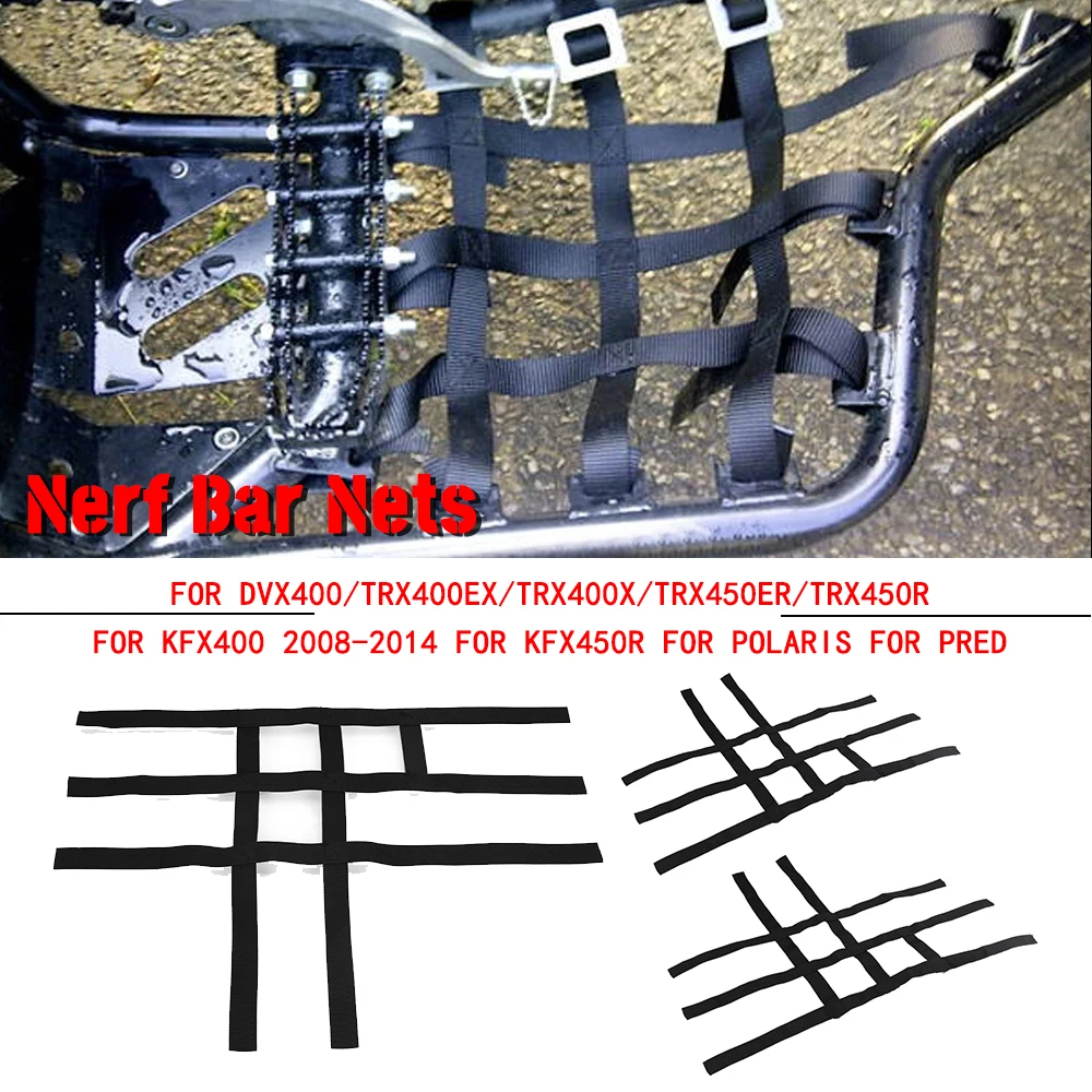 

For Kawasaki KFX 400 KFX400 KFX450R DVX400 Arctic Cat Nerf Bar Nets Waterproof Nylon ATV Toolkit For Polaris For Pred Motorcycle