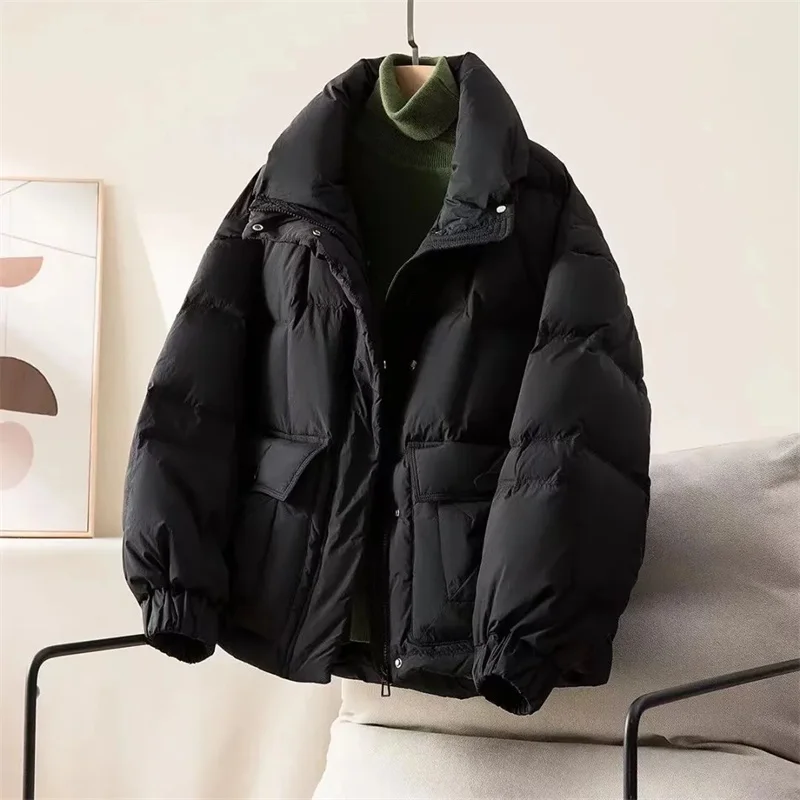 2025Winter Cotton-Padded Jacket Women New Parkas Korean Warm Short Cotton Coat Collar Down Jacket Loose Outwear Female Down Coat