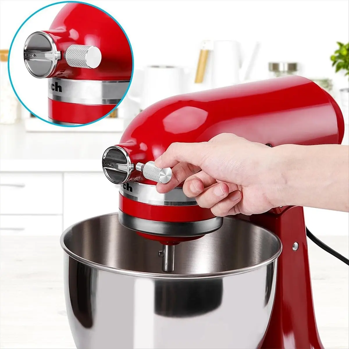 A62K For Stand Mixer Attachment Knob Thumb Screws & Cap Hub, Premium Stainless Steel, for Stable & Safe Operation