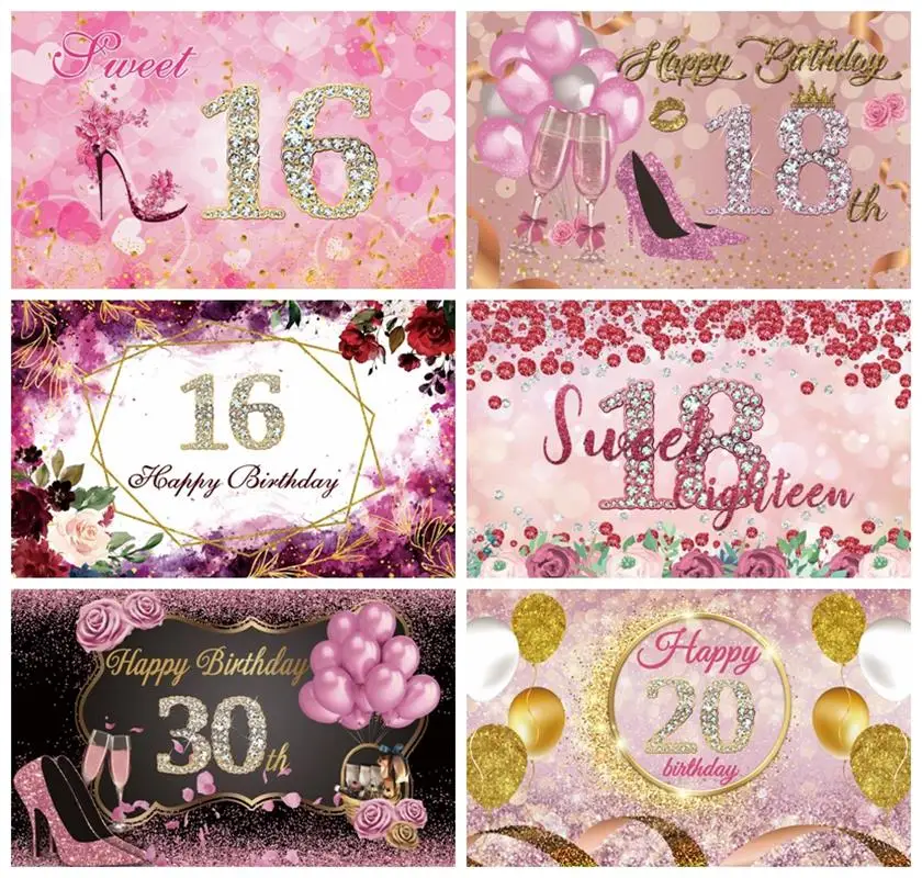 

Fantasy Sweet 15 18 21 30 Birthday Pink Light Bokeh Girl Portrait Custome Photo Backdrop Photo Background Photozone Photophone