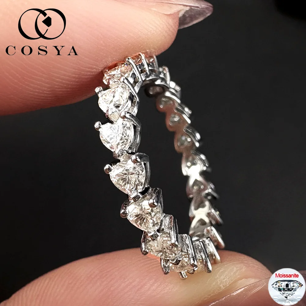 

Кольцо COSYA с муассанитом в форме сердца, серебро S925, цвет D, VVS1, лабораторный бриллиант, обручальное кольцо для женщин, сверкающее изысканное ювелирное украшение, подарок