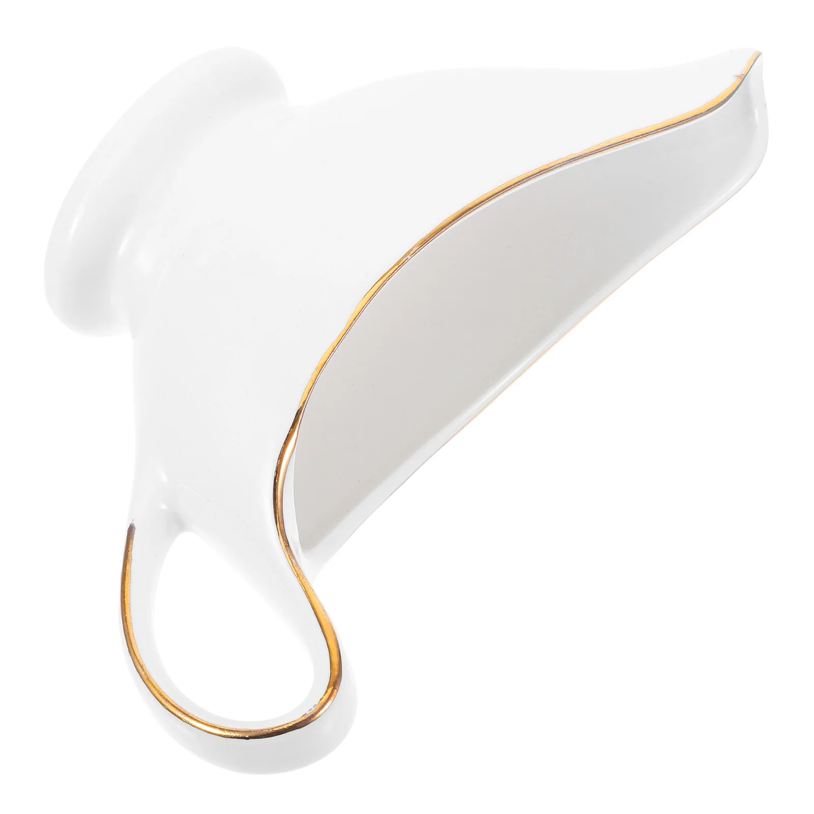 

Ceramic Gravy Boat Gold Edge Kitchen Sauce Pitcher Multipurpose Container for Home Restaurant Home Gravy Boat Saucier Sauce Jug