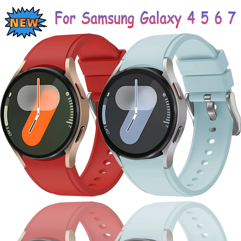 Silicone Strap For Samsung Galaxy 7 6 5 4 40mm 44mm 5 Pro 45mm Sports Replacement Comfortable Wristband Galaxy Watch 6-4 Classic