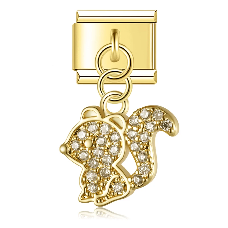 Hapiship Animal Owl Pig Fox Cat Chicken Italian Charms Fit 9mm Stainless Steel Bracelet Jewelry DJ1926