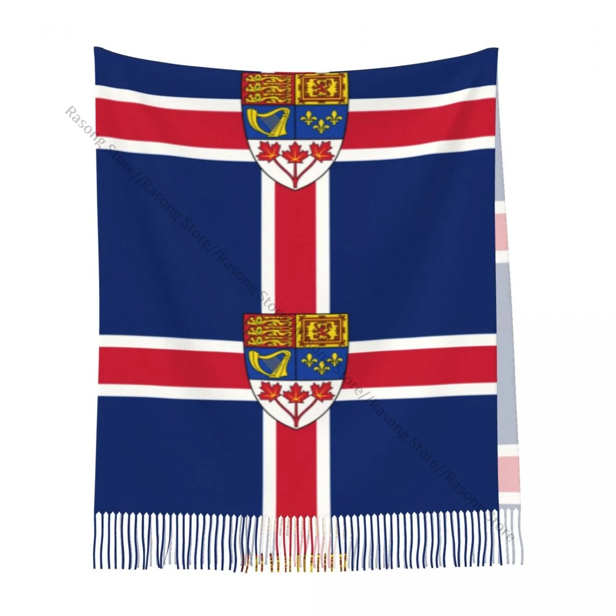 Lenço de borla grande 196*68cm pashmina inverno quente xale envoltório bufanda bandeira feminina do reino de canadá cachecóis de caxemira