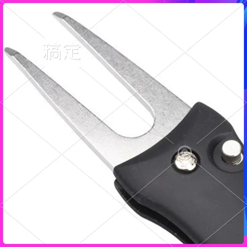 

AUU-Red Golf Turf Tool With Magnetic Golf Ball Markers, Pitchfork Repair Tool Markers Easy Install Easy To Use