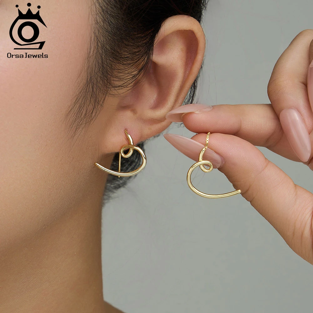 

ORSA JEWELS 925 Sterling Silver Geometry Chain Tassel Dangle Earrings Long Chains Line Earring Minimalist Ear Jewelry APE148