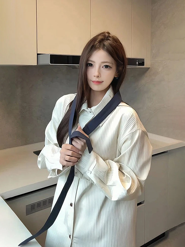 

Свободный кардиган с длинными рукавами в американском стиле, текстурированный, весенний, в университетском стиле, с открытым передом, для защиты от солнца, верхняя одежда