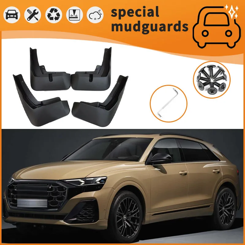 

For Audi Q8 19-24 models Mudguards Fender Mudflaps Front Rear Flares Splash Guards Cover Car Accessorie