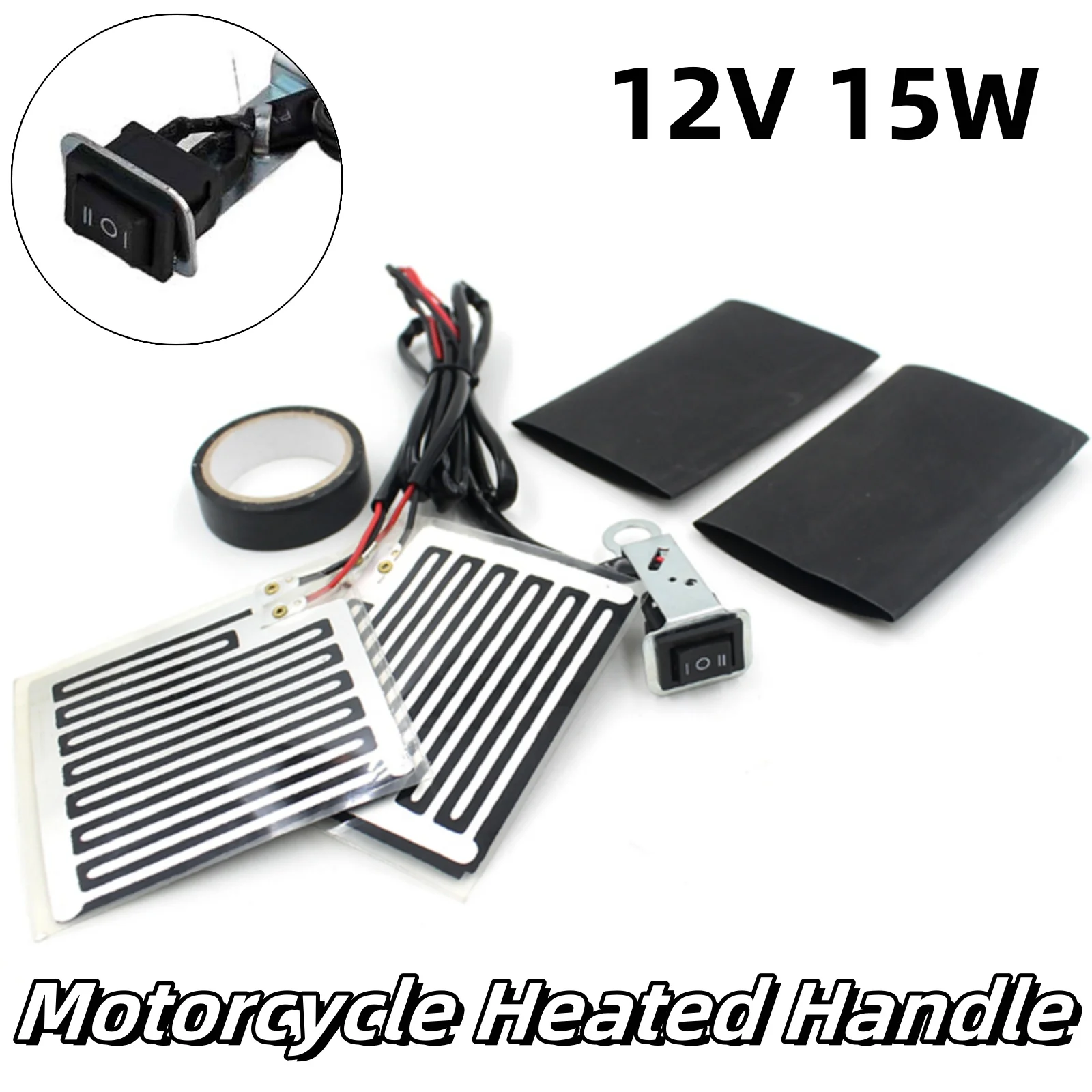 

Motorcycle Heated Handle With Switch Control Universal 12V 15W Motorcycle Heated Hand Grips Handlebar Heater Warmer Kit