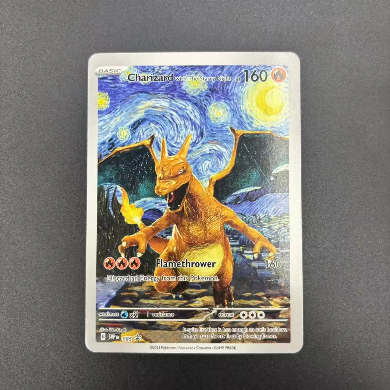 لتقوم بها بنفسك PTCG جمع بطاقات 2023 SVP EN VAN GOGH PIKACHU/رمادي قبعة لباد ذاتية الصنع بطاقة واحدة لعبة كلاسيكية أنيمي بطاقات هدية لعبة #3