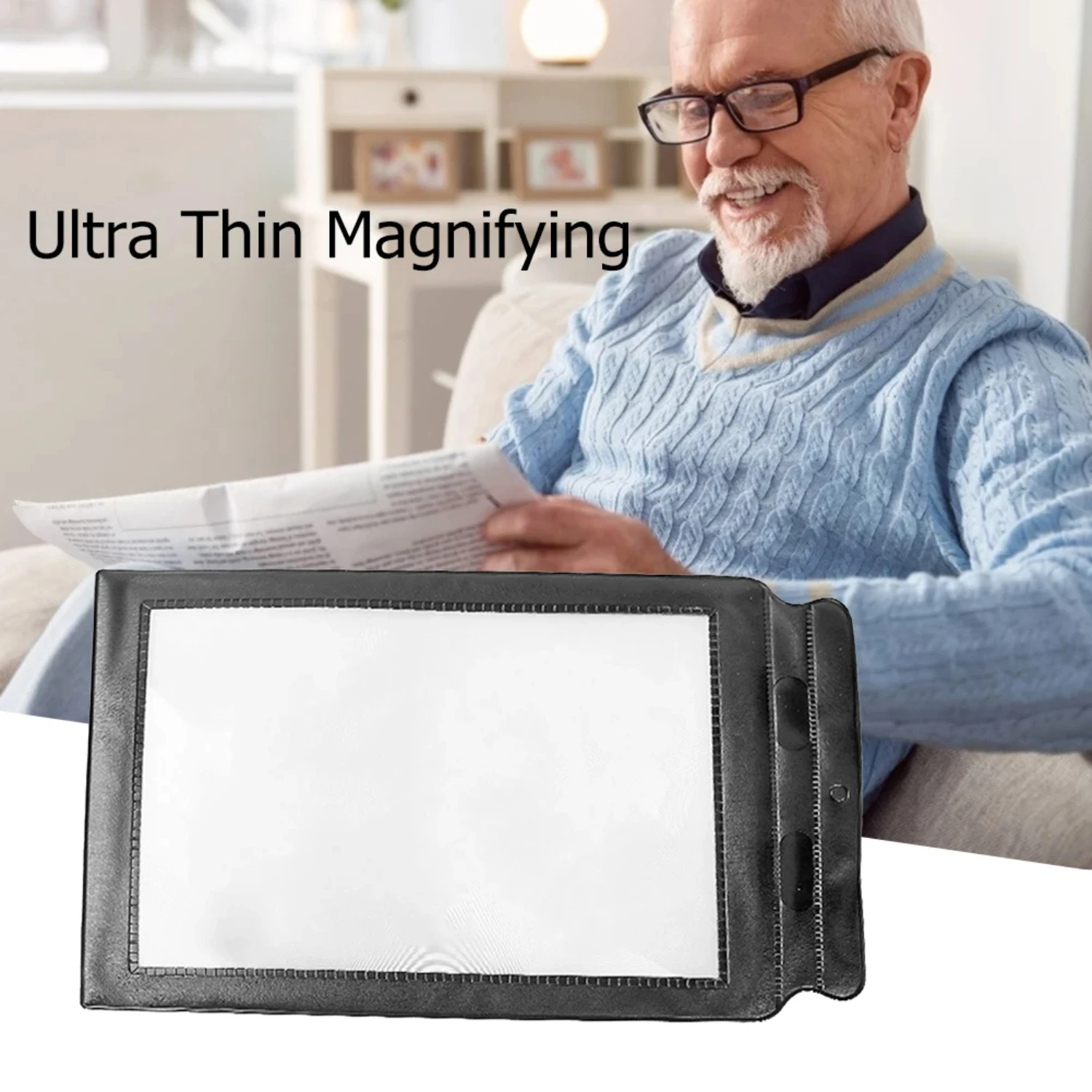 Large Ultra-thin Portable High-quality Lightweight 3X Magnification A4 Full Page Magnifier Lens for Elderly Reading Aid